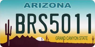 AZ license plate BRS5011