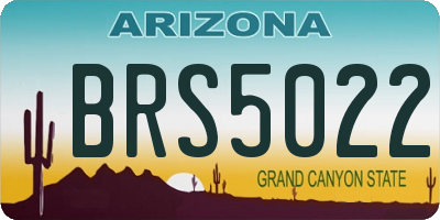 AZ license plate BRS5022