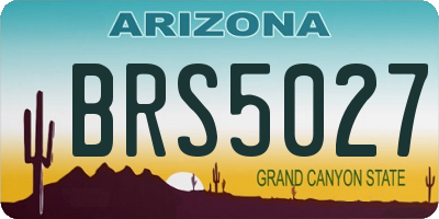 AZ license plate BRS5027