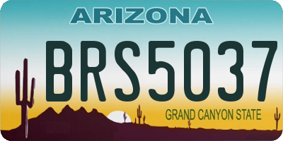 AZ license plate BRS5037