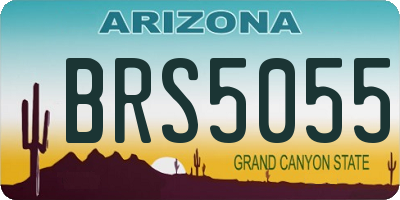 AZ license plate BRS5055