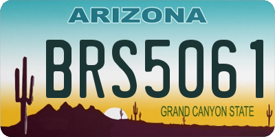 AZ license plate BRS5061