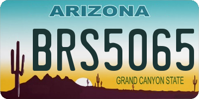 AZ license plate BRS5065
