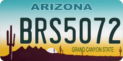 AZ license plate BRS5072