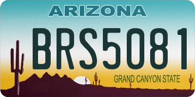 AZ license plate BRS5081