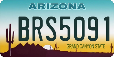 AZ license plate BRS5091