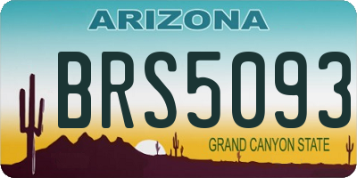 AZ license plate BRS5093