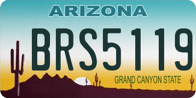 AZ license plate BRS5119
