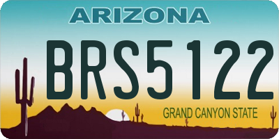 AZ license plate BRS5122