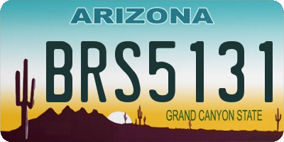 AZ license plate BRS5131