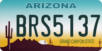 AZ license plate BRS5137