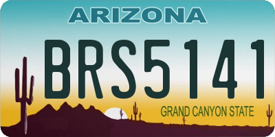 AZ license plate BRS5141