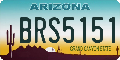 AZ license plate BRS5151