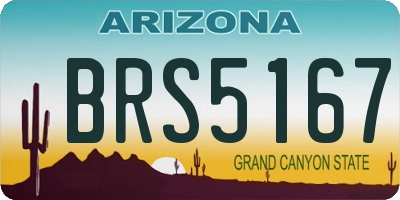 AZ license plate BRS5167