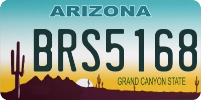 AZ license plate BRS5168