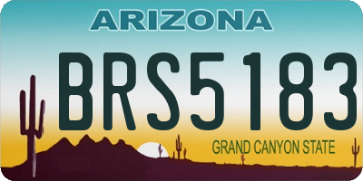 AZ license plate BRS5183