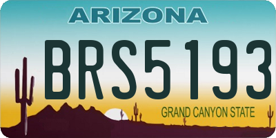 AZ license plate BRS5193