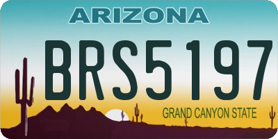 AZ license plate BRS5197