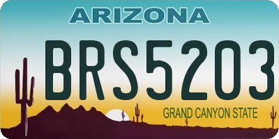 AZ license plate BRS5203