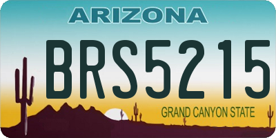 AZ license plate BRS5215