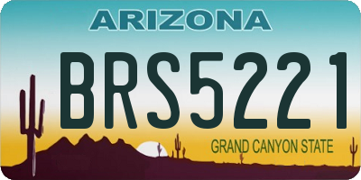 AZ license plate BRS5221