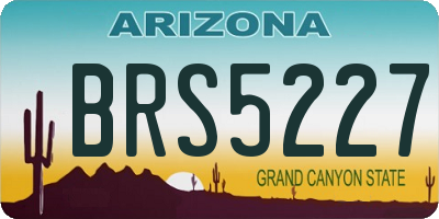 AZ license plate BRS5227
