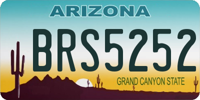 AZ license plate BRS5252