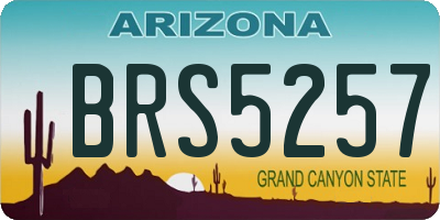 AZ license plate BRS5257