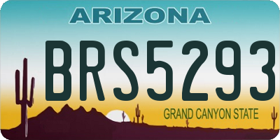 AZ license plate BRS5293