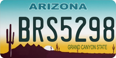 AZ license plate BRS5298