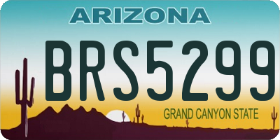AZ license plate BRS5299