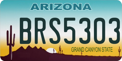 AZ license plate BRS5303