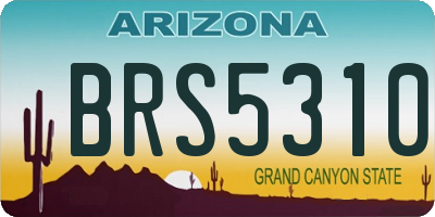 AZ license plate BRS5310