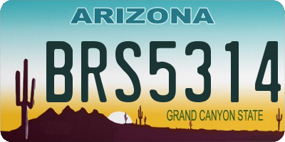 AZ license plate BRS5314
