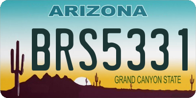AZ license plate BRS5331