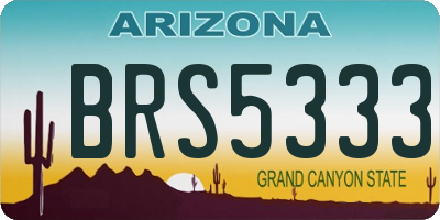 AZ license plate BRS5333