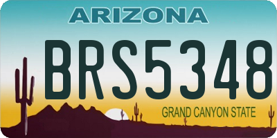 AZ license plate BRS5348