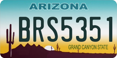 AZ license plate BRS5351