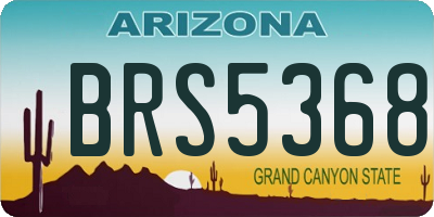 AZ license plate BRS5368