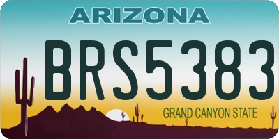 AZ license plate BRS5383