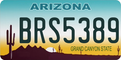 AZ license plate BRS5389