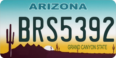 AZ license plate BRS5392