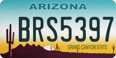AZ license plate BRS5397