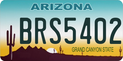 AZ license plate BRS5402