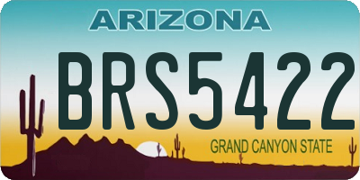 AZ license plate BRS5422