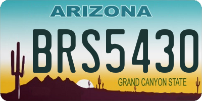 AZ license plate BRS5430