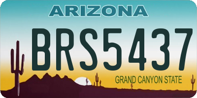 AZ license plate BRS5437
