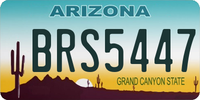 AZ license plate BRS5447