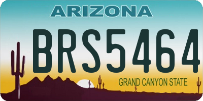AZ license plate BRS5464