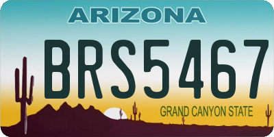 AZ license plate BRS5467